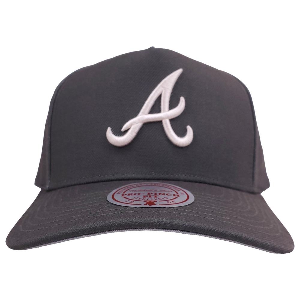 Atlanta Braves Mitchell & Ness MLB Pro Fit Snapback Hat Cap 3D Logo Olive NWT